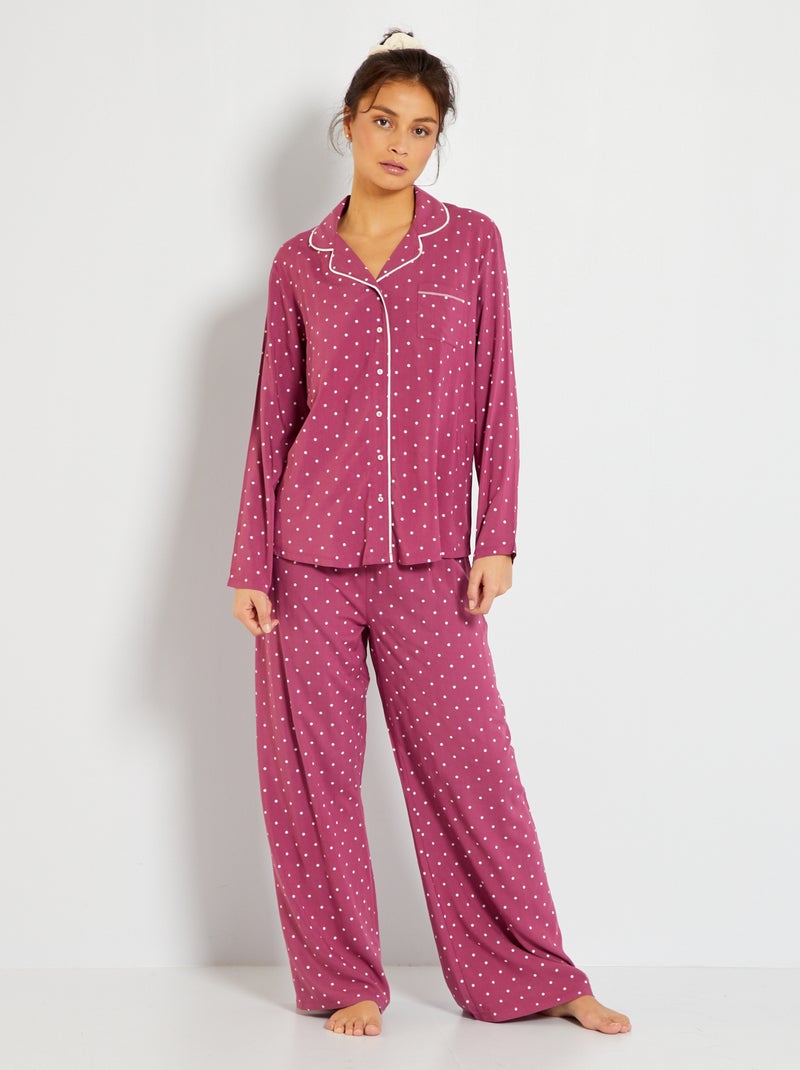 Pijama largo - 2 piezas Rosa - Kiabi