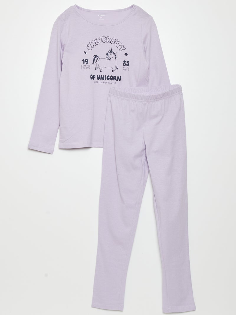 Pijama largo - 2 piezas PURPURA - Kiabi