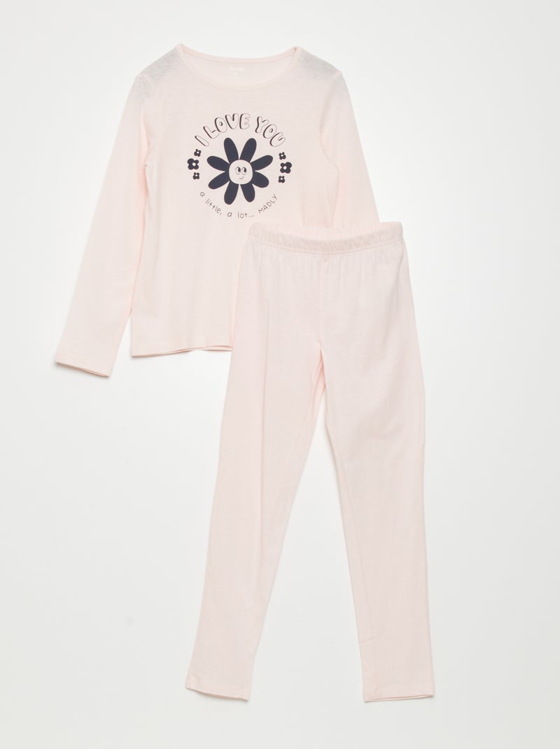 Pijama largo - 2 piezas ROSA - Kiabi