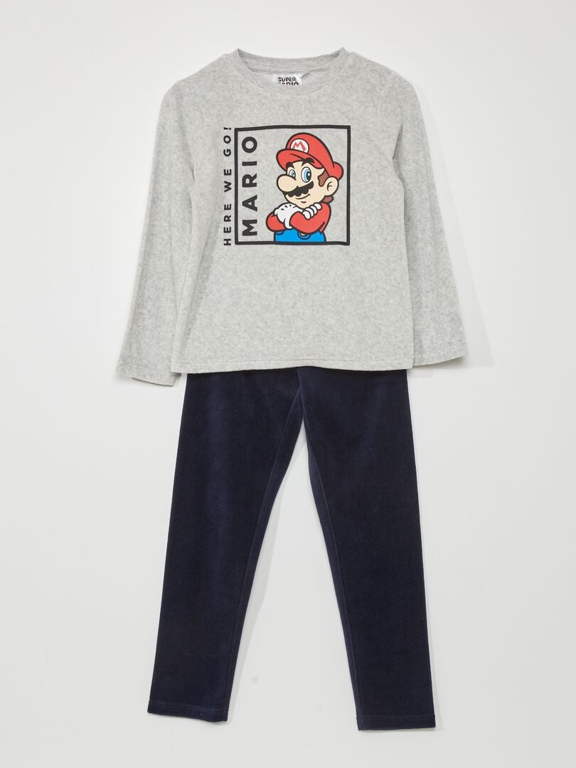 Pijama largo - 'Super Mario' - 2 piezas GRIS - Kiabi