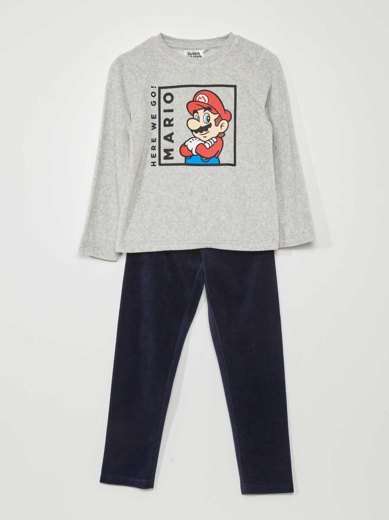 Pijama largo - 'Super Mario' - 2 piezas GRIS - Kiabi