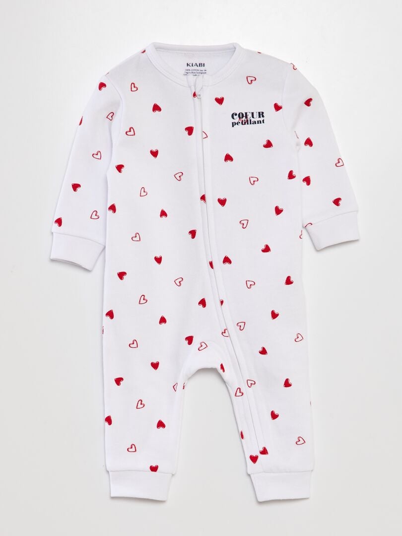 Pijama largo abrigado 'Amour' BLANCO - Kiabi