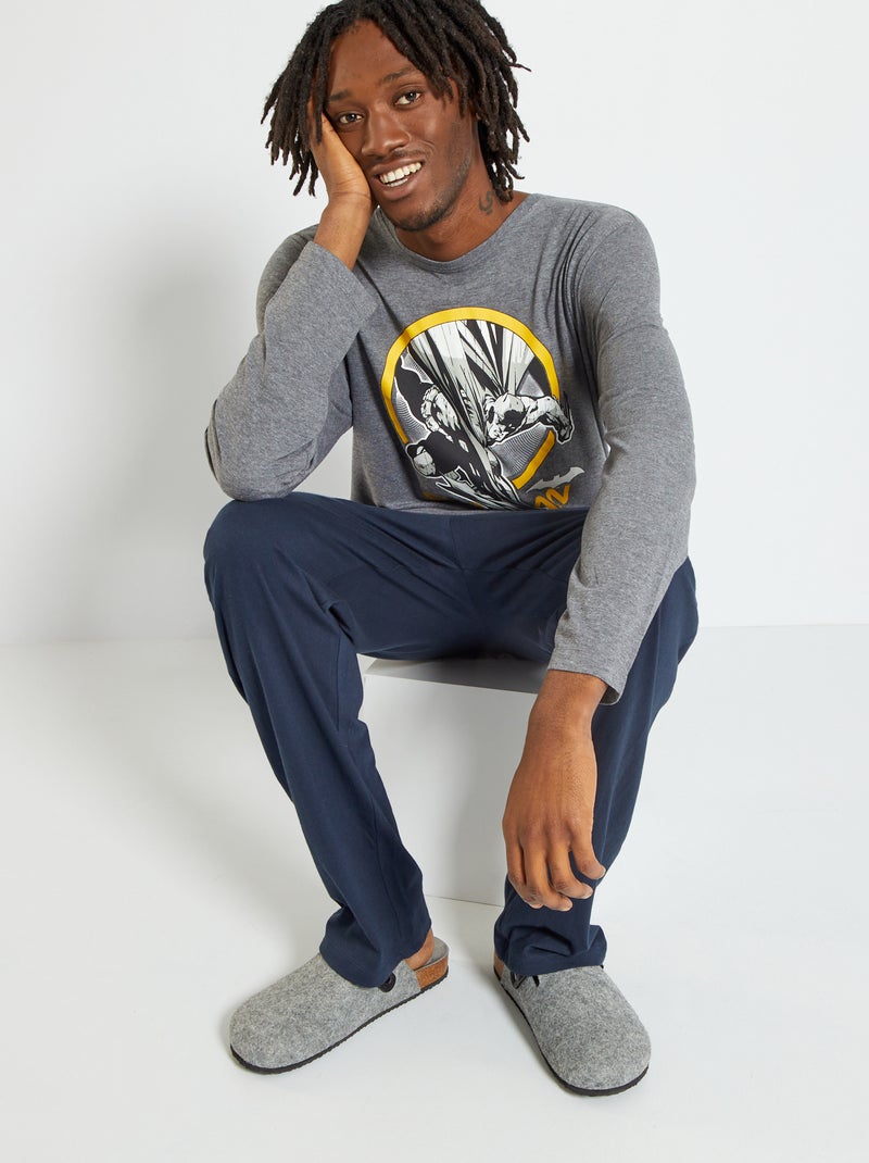 Pijama largo 'Batman' - 2 piezas gris - Kiabi