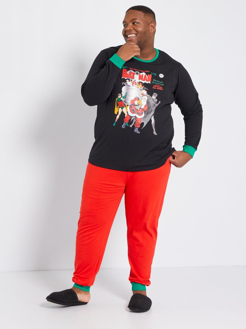Pijama largo Batman 'DC Comics' - 2 piezas negro/rojo - Kiabi