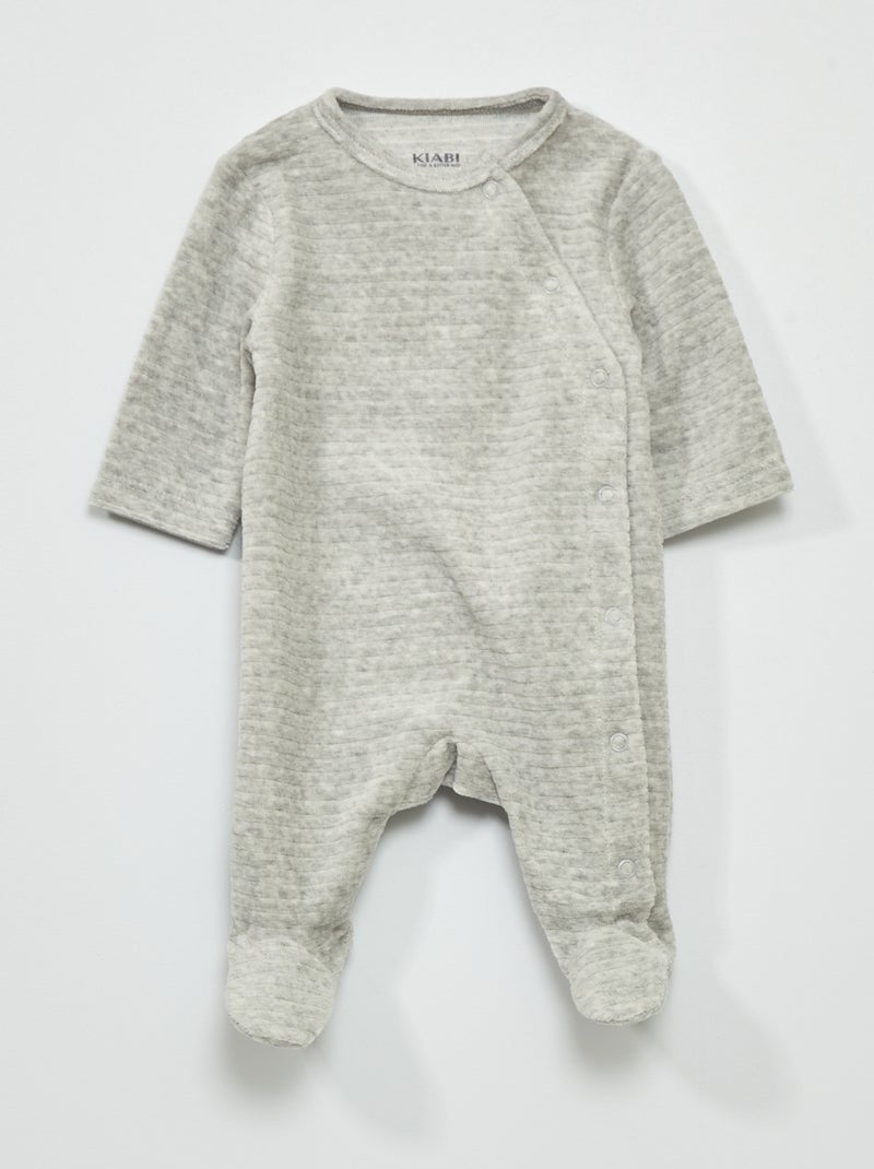 Pijama largo bebé GRIS - Kiabi