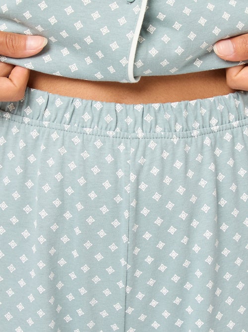 Pijama largo camisa + pantalón - 2 piezas - Kiabi