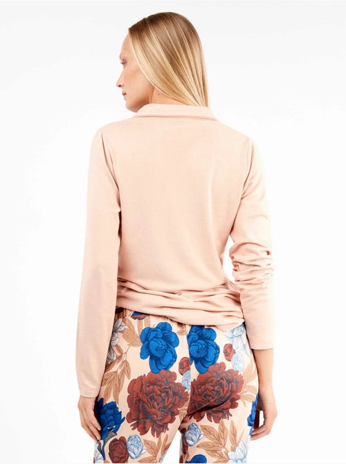 Pijama largo camisero estampado floral en tejido de punto - Kiabi Pijama largo camisero estampado floral en tejido de punto - Kiabi