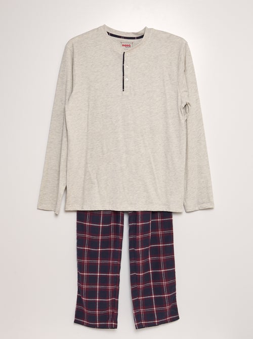 Pijama largo camiseta + pantalón - 2 piezas - Kiabi