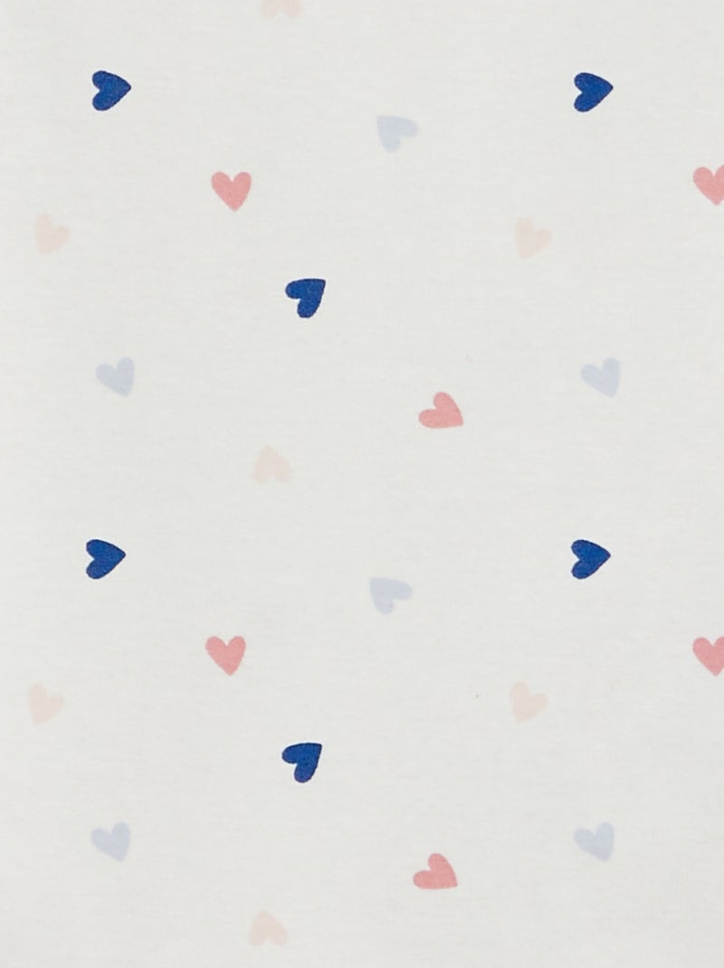 Pijama largo camiseta + pantalón - 2 piezas BLANCO - Kiabi