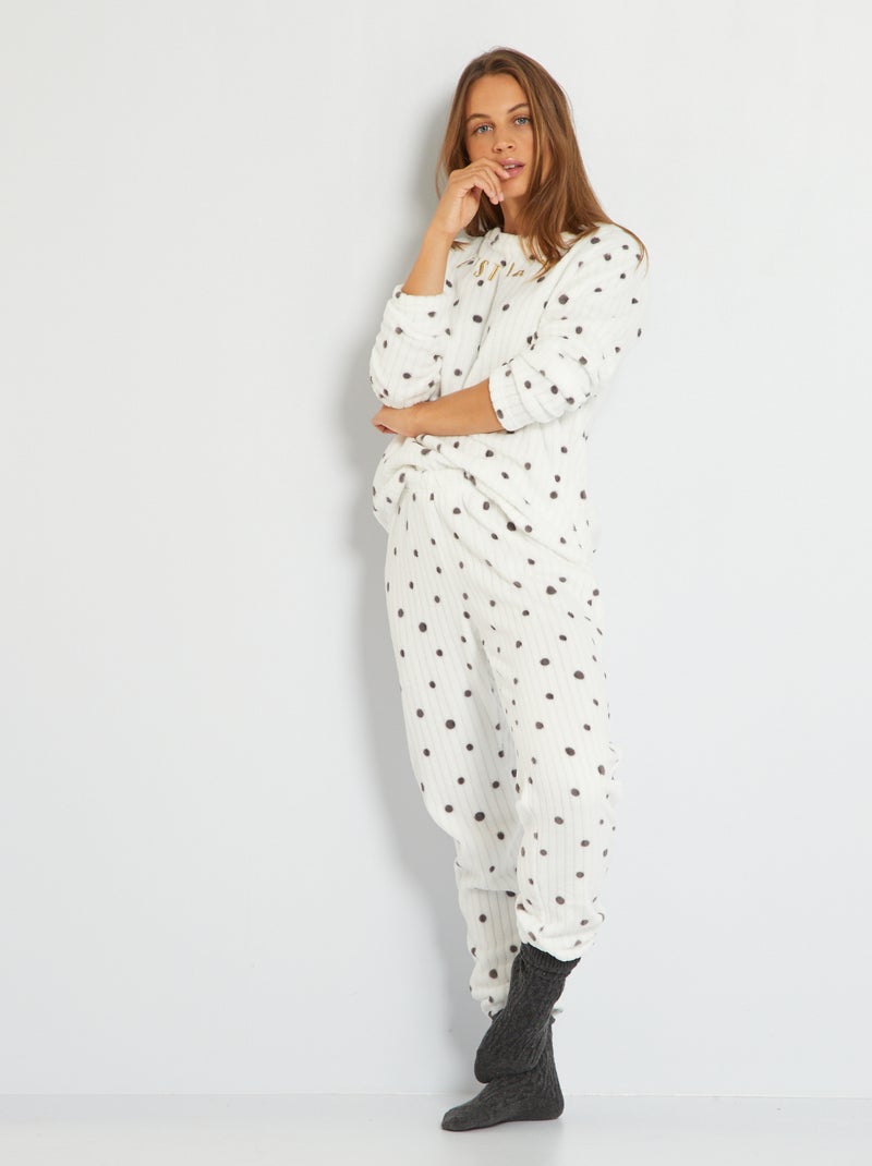 Pijama largo 'C'est la vie' - 2 piezas crudo - Kiabi
