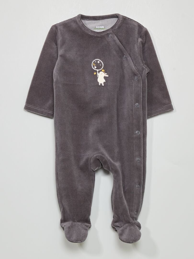 Pijama largo con bordado de 'planeta' NEGRO - Kiabi