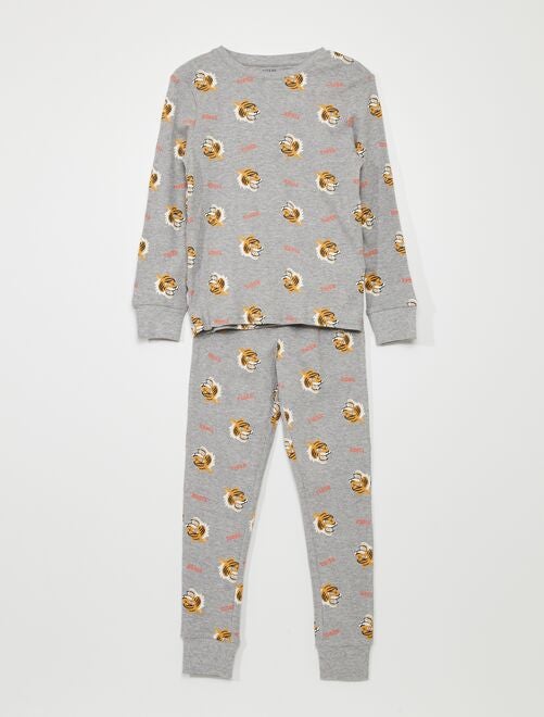 Pijama largo con estampado all over - Kiabi