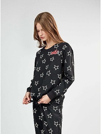 Pijama largo con estampado de estrellas