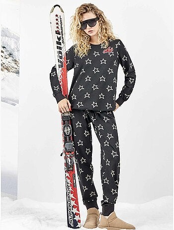 Pijama largo con estampado de estrellas