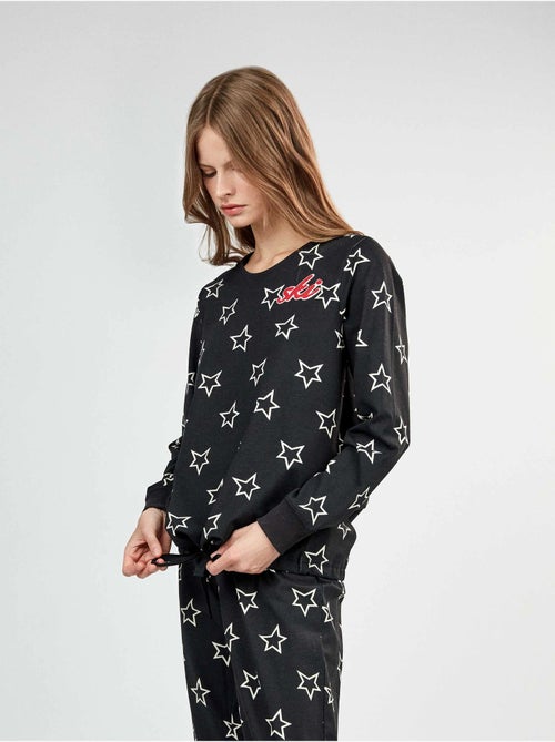 Pijama largo con estampado de estrellas - Kiabi