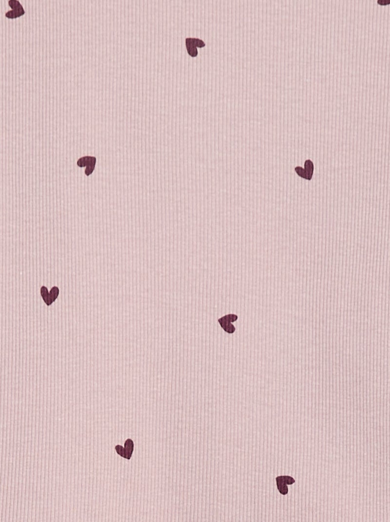 Pijama largo con estampado de rayas - 2 piezas Purpura - Kiabi