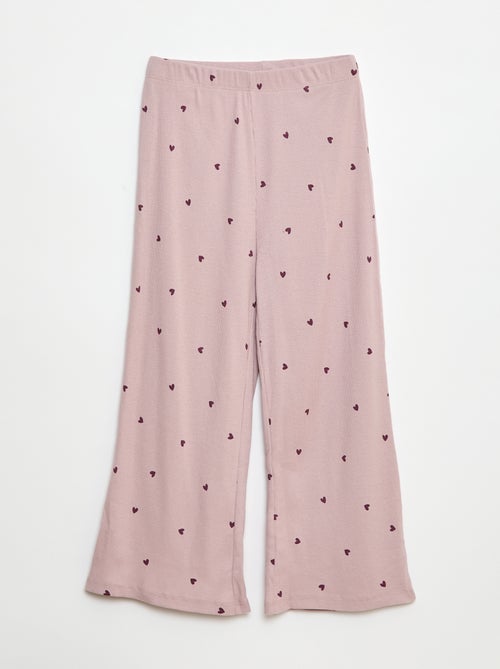 Pijama largo con estampado de rayas - 2 piezas - Kiabi