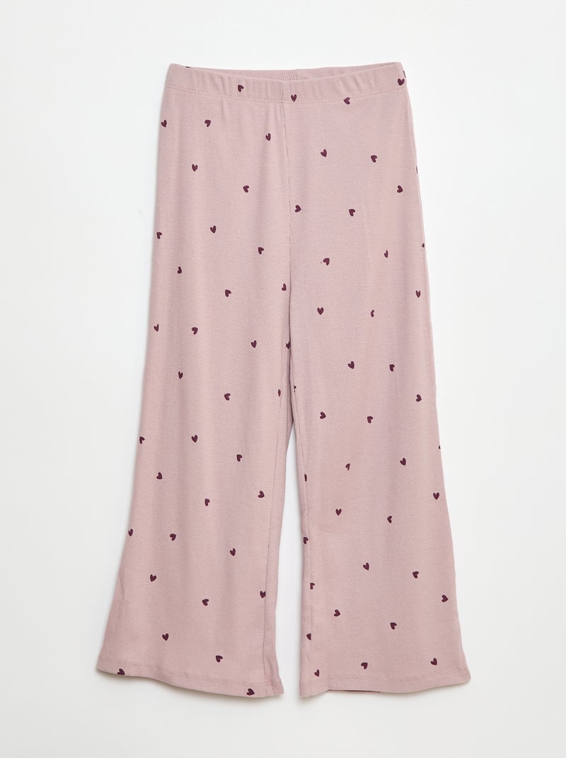 Pijama largo con estampado de rayas - 2 piezas Purpura - Kiabi