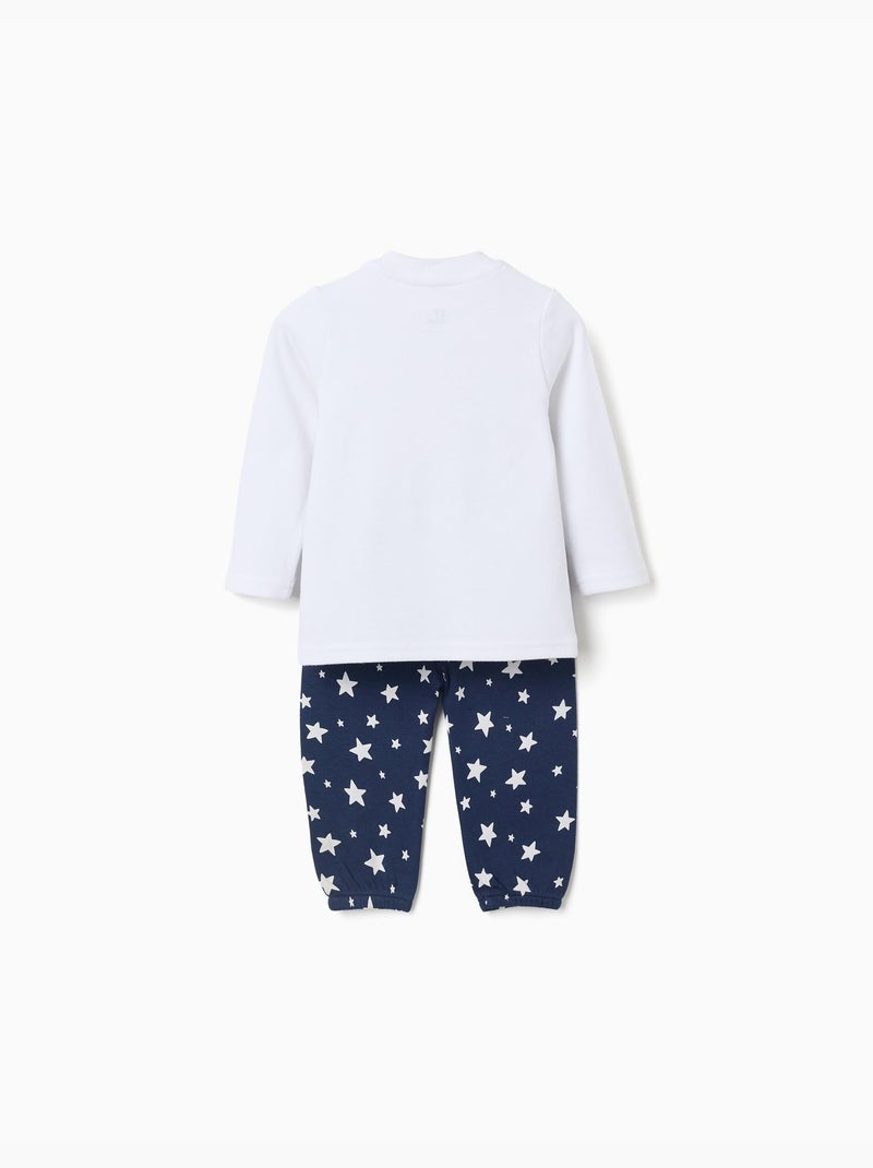Pijama largo con estrellas Blanco - Kiabi