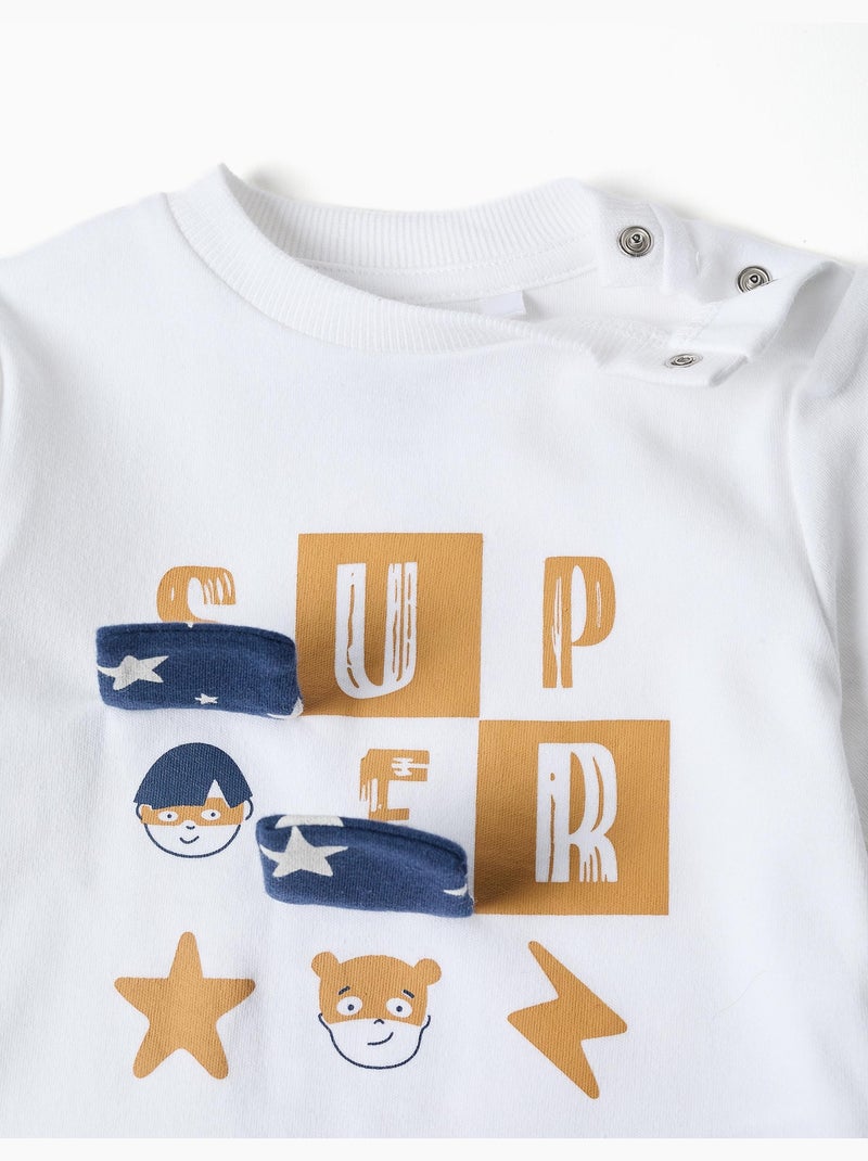 Pijama largo con estrellas Blanco - Kiabi