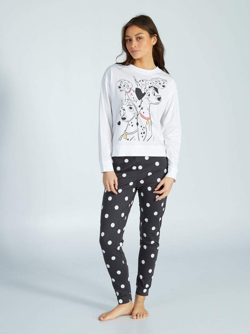 Pijama largo 'dálmata' - 2 piezas BLANCO - Kiabi