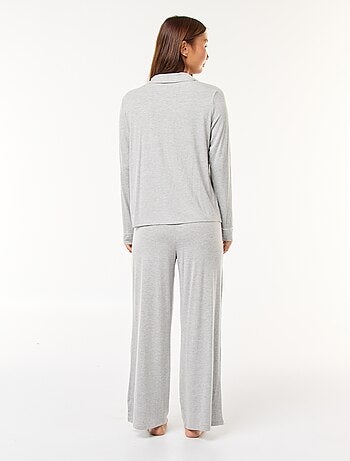Pijama largo de 2 piezas camisa + pantalón - 2 piezas