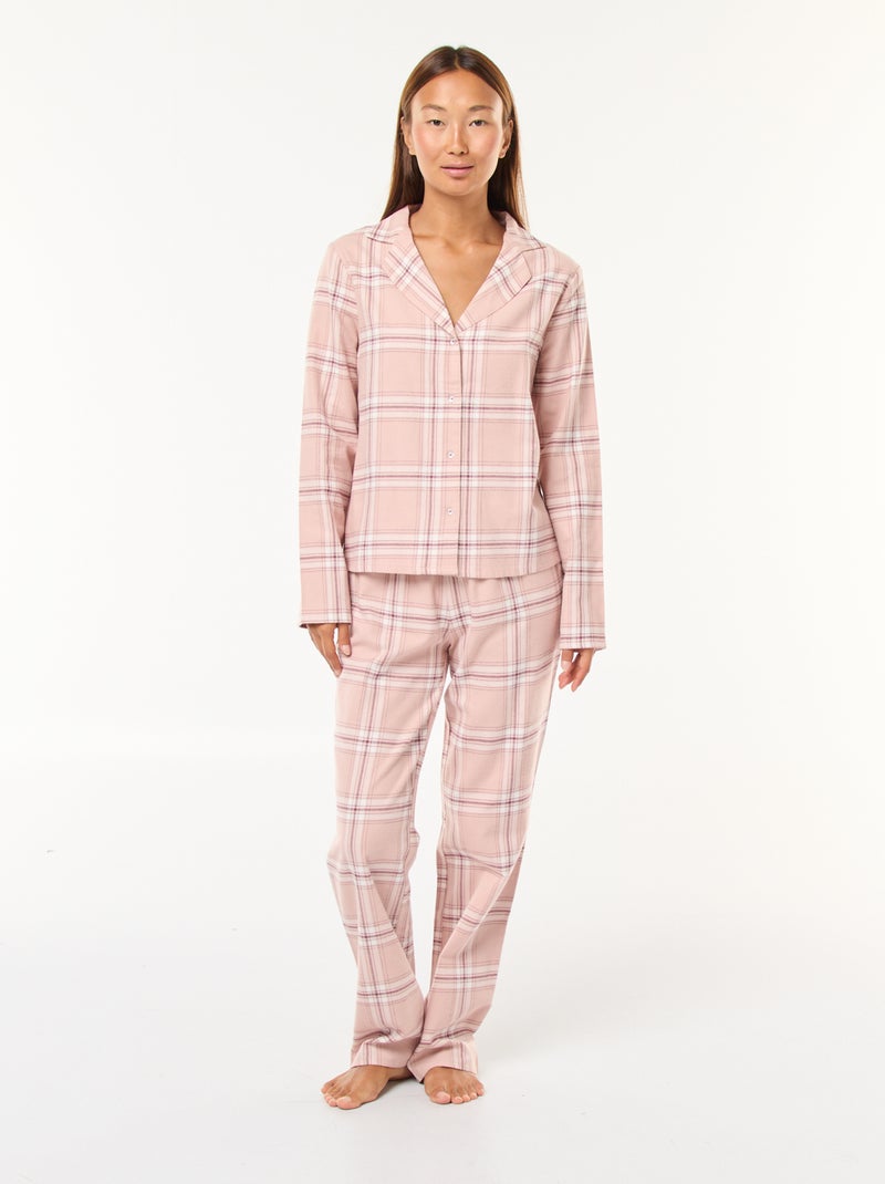 Pijama largo de 2 piezas camisa + pantalón - 2 piezas Rosa - Kiabi