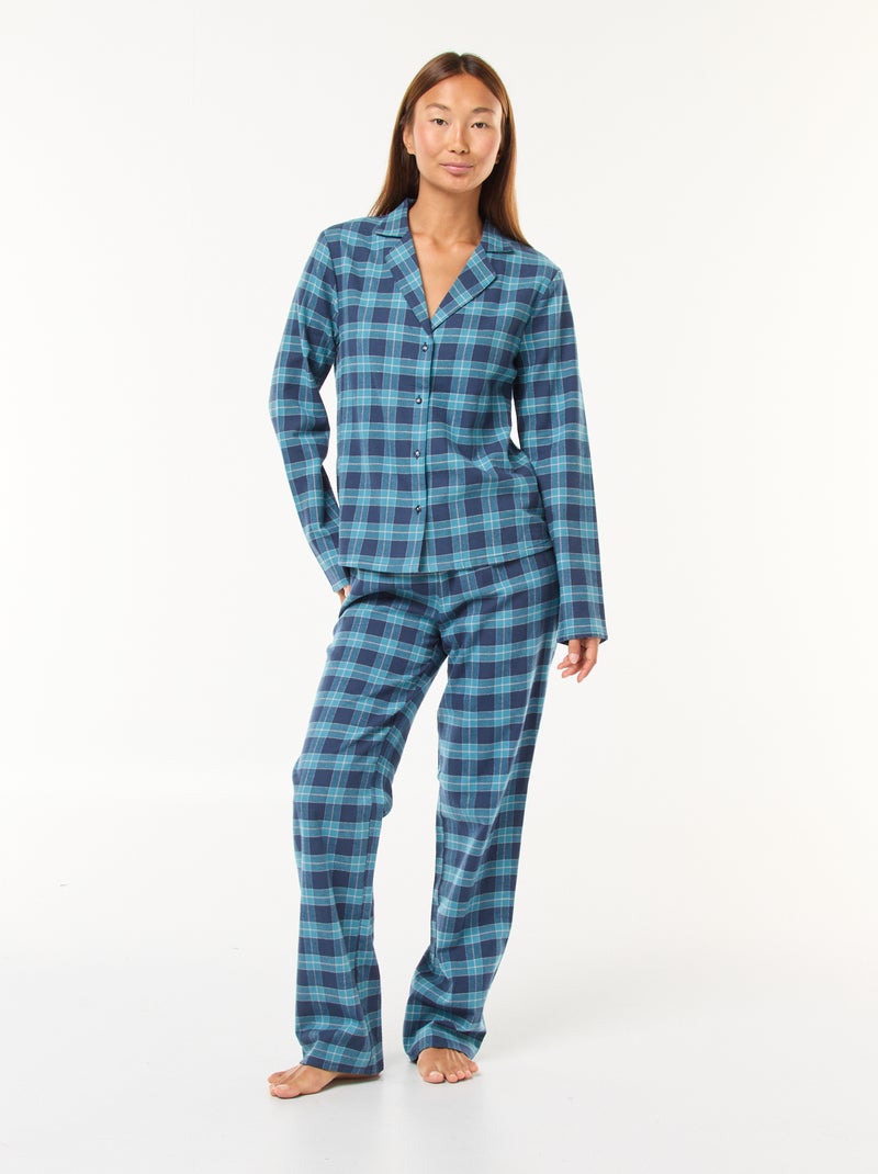 Pijama largo de 2 piezas camisa + pantalón - 2 piezas Verde - Kiabi