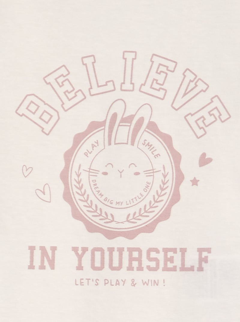 Pijama largo de 2 piezas estampado BLANCO - Kiabi