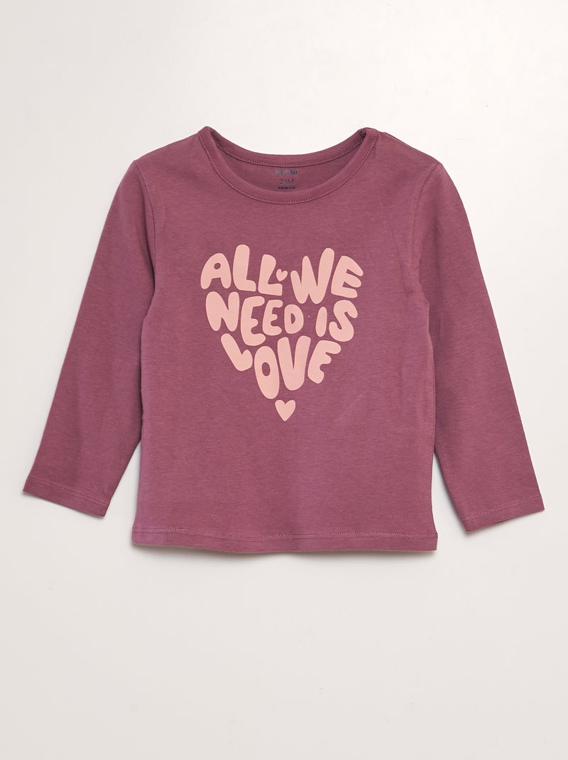 Pijama largo de 2 piezas estampado ROJO - Kiabi