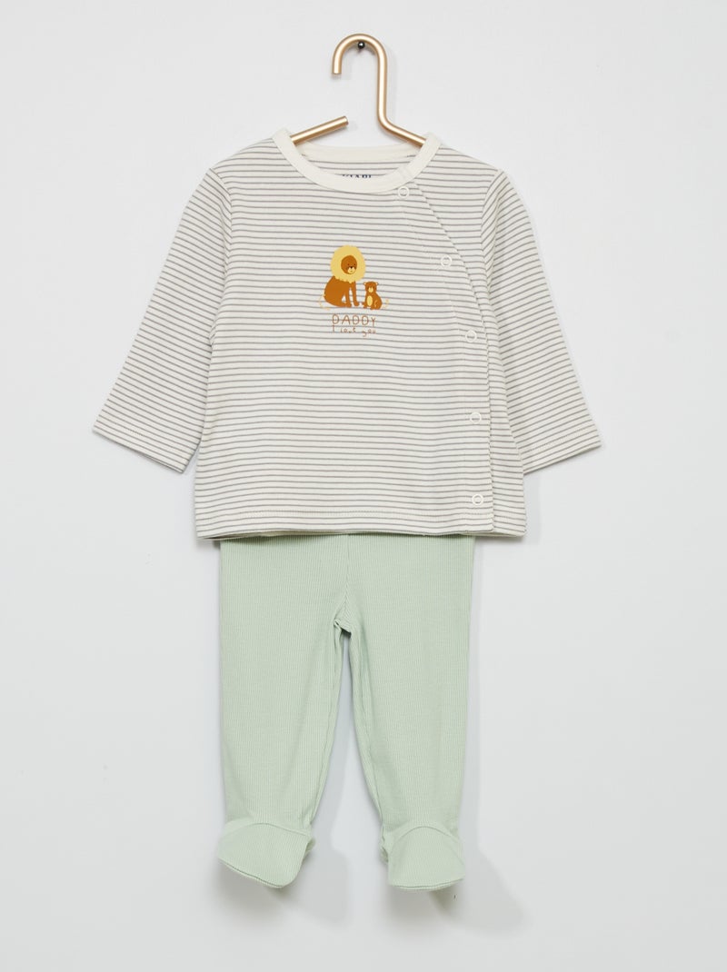 Pijama largo de 2 piezas león - Kiabi