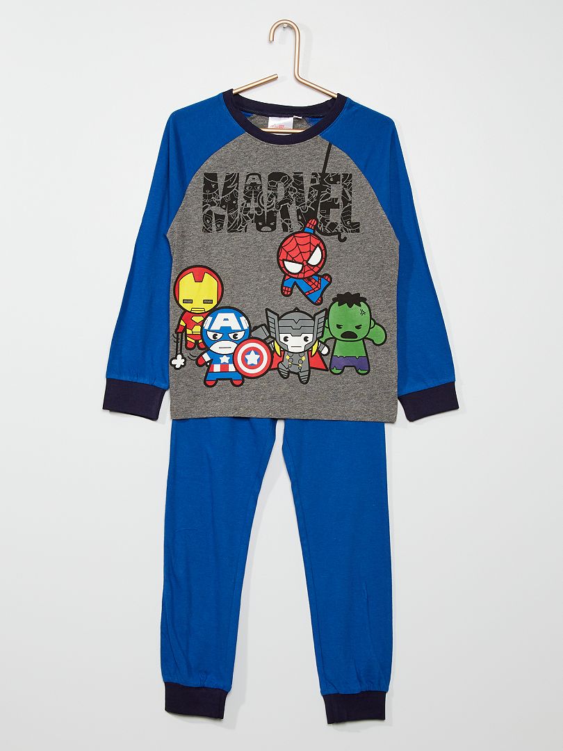 Pijama largo 2 piezas 'Marvel' - gris/azul - Kiabi - 14.00€