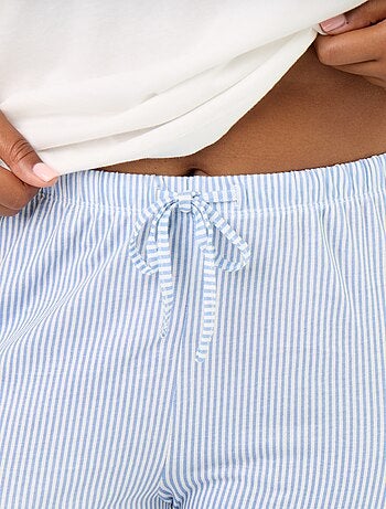 Pijama largo de 2 piezas rayado