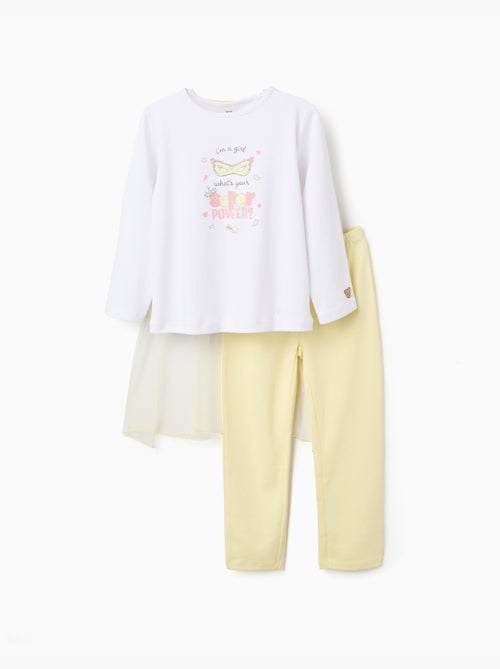 Pijama largo de algodón con capa desmontable - Kiabi