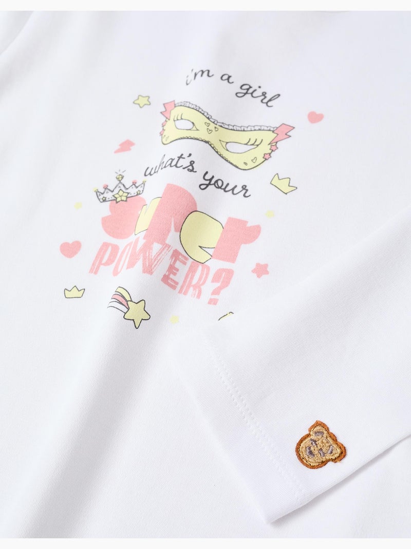 Pijama largo de algodón con capa desmontable Blanco - Kiabi