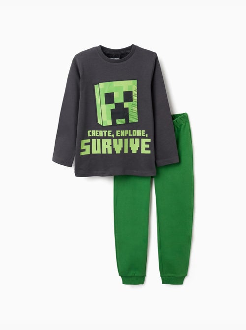 Pijama largo de algodón con estampado Minecraft - Kiabi