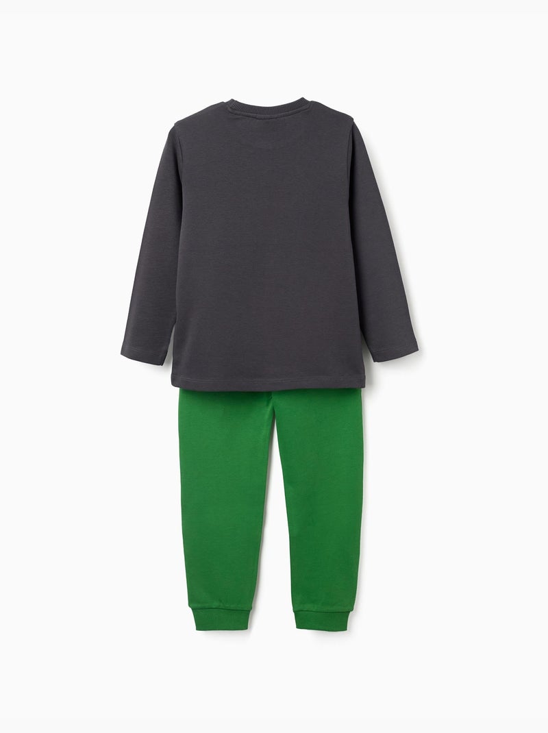Pijama largo de algodón con estampado Minecraft Gris oscuro - Kiabi