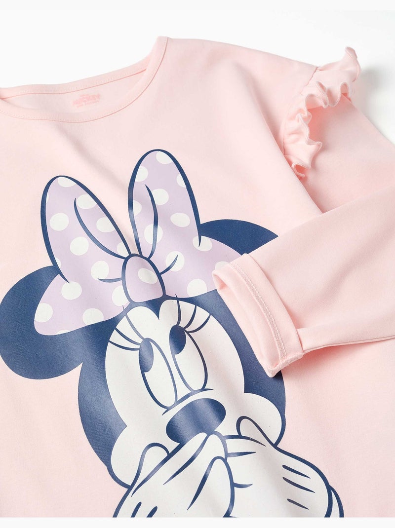 Pijama largo de algodón con estampados de Minnie Rosa claro - Kiabi