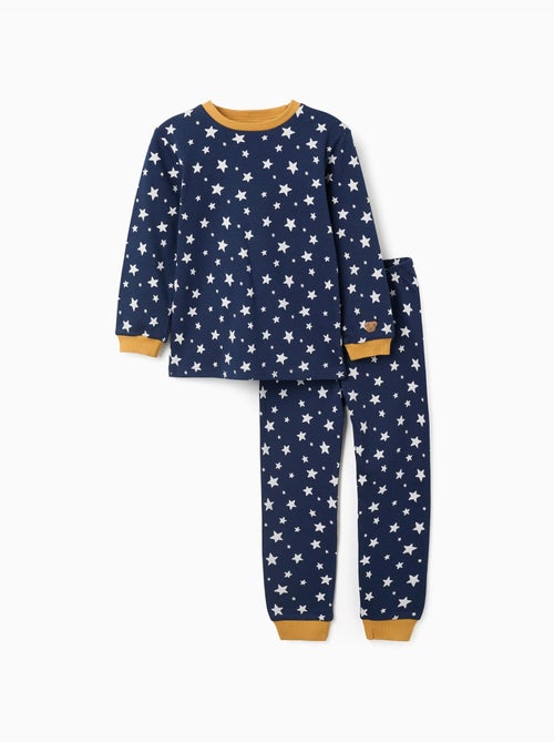 Pijama largo de algodón con estrellas - Kiabi
