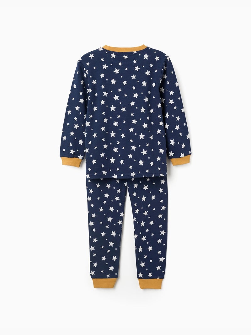 Pijama largo de algodón con estrellas Azul oscuro - Kiabi