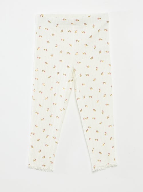 Pijama largo de canalé  - 2 piezas - Kiabi