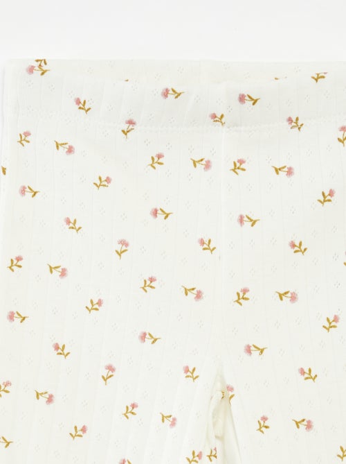 Pijama largo de canalé  - 2 piezas - Kiabi