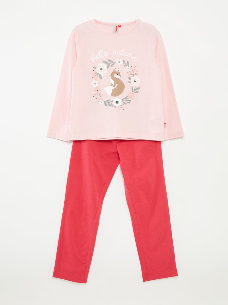 Pijama largo de fantasía  - 2 piezas Rosa - Kiabi
