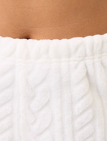 Pijama largo de forro polar con motivos trenzados - 2 piezas