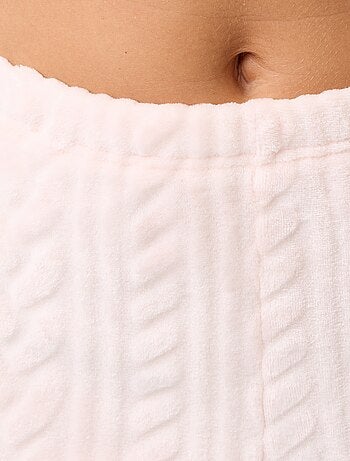 Pijama largo de forro polar con motivos trenzados - 2 piezas