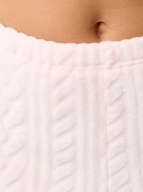 Pijama largo de forro polar con motivos trenzados - 2 piezas - Kiabi