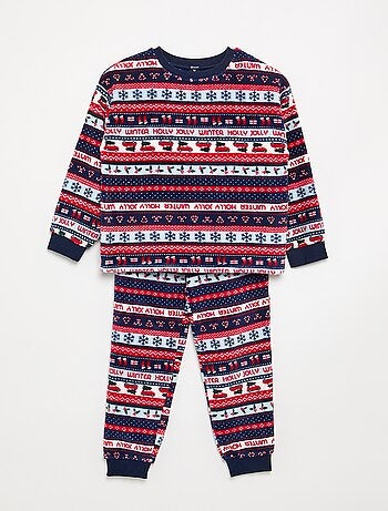 Pijama largo de forro polar de 2 piezas - Sudadera + pantalón