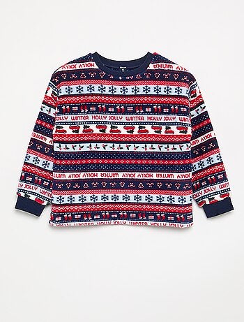Pijama largo de forro polar de 2 piezas - Sudadera + pantalón