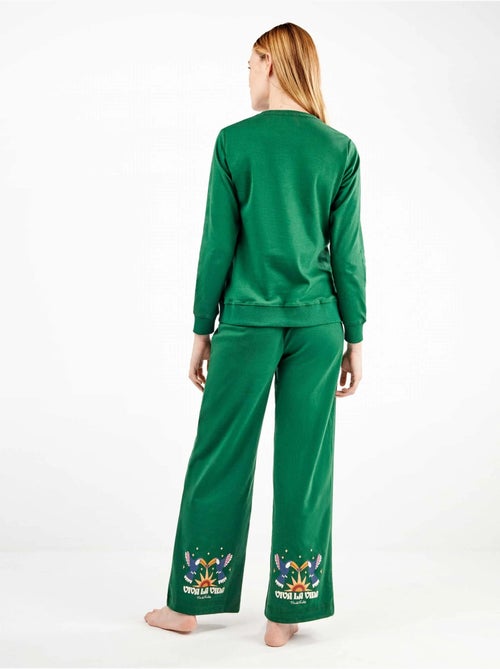 Pijama largo de frida kahlo en tejido de punto con algodón - Kiabi Pijama largo de frida kahlo en tejido de punto con algodón - Kiabi