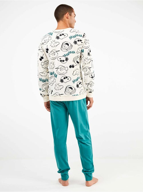 Pijama largo de hombre de snoopy en punto de algodón - Kiabi Pijama largo de hombre de snoopy en punto de algodón - Kiabi